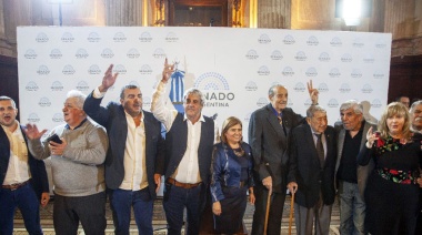 Sergio Romero, titular de UDA, recibió el Diploma de Honor en el Senado de la Nación